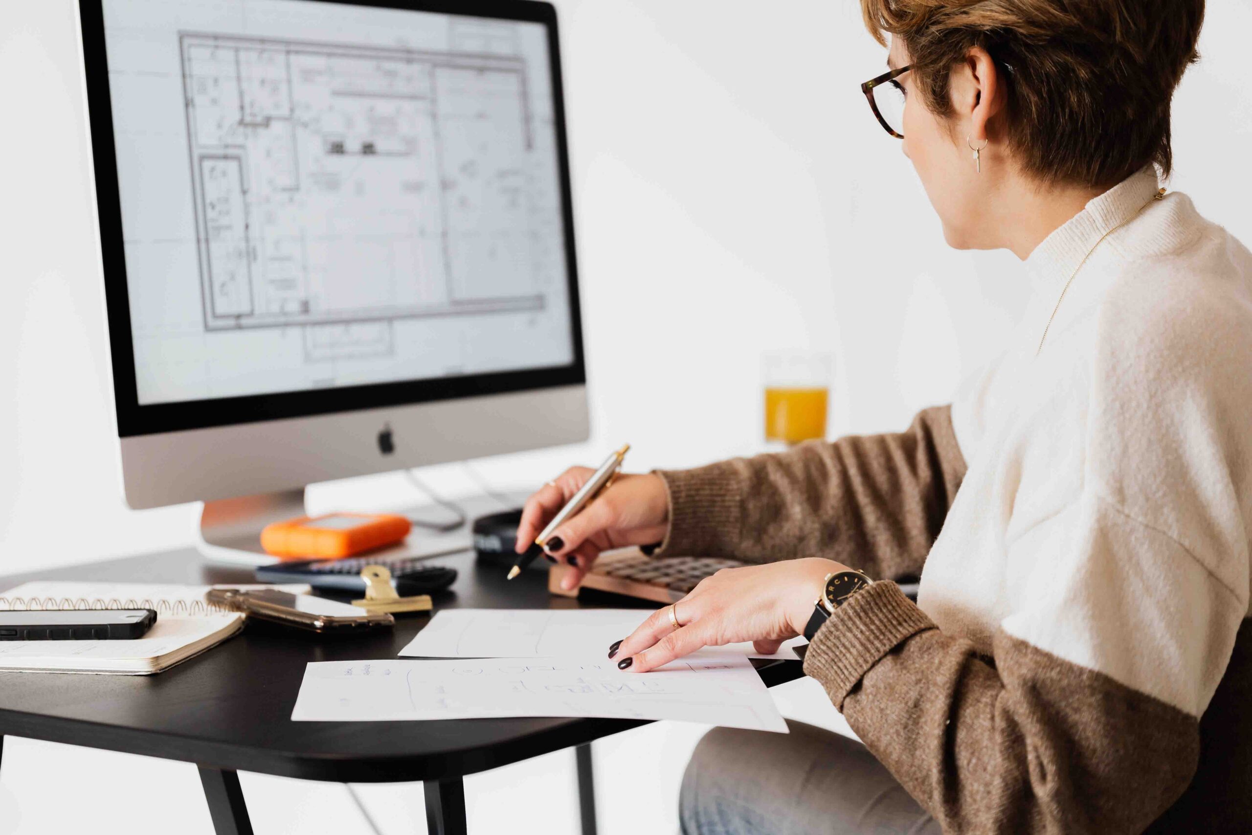 a person working at a computer