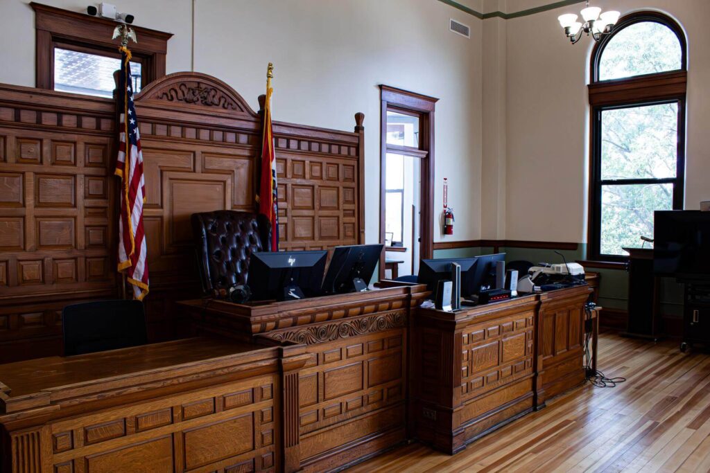 A courtroom for birth injury lawsuits
