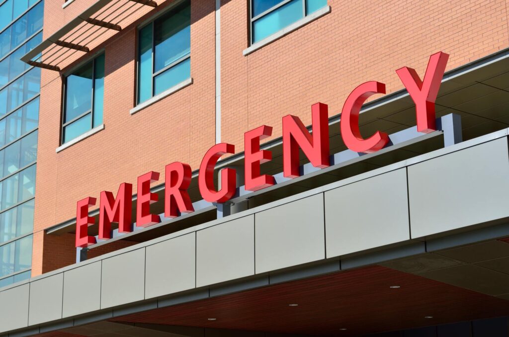 An emergency room entrance