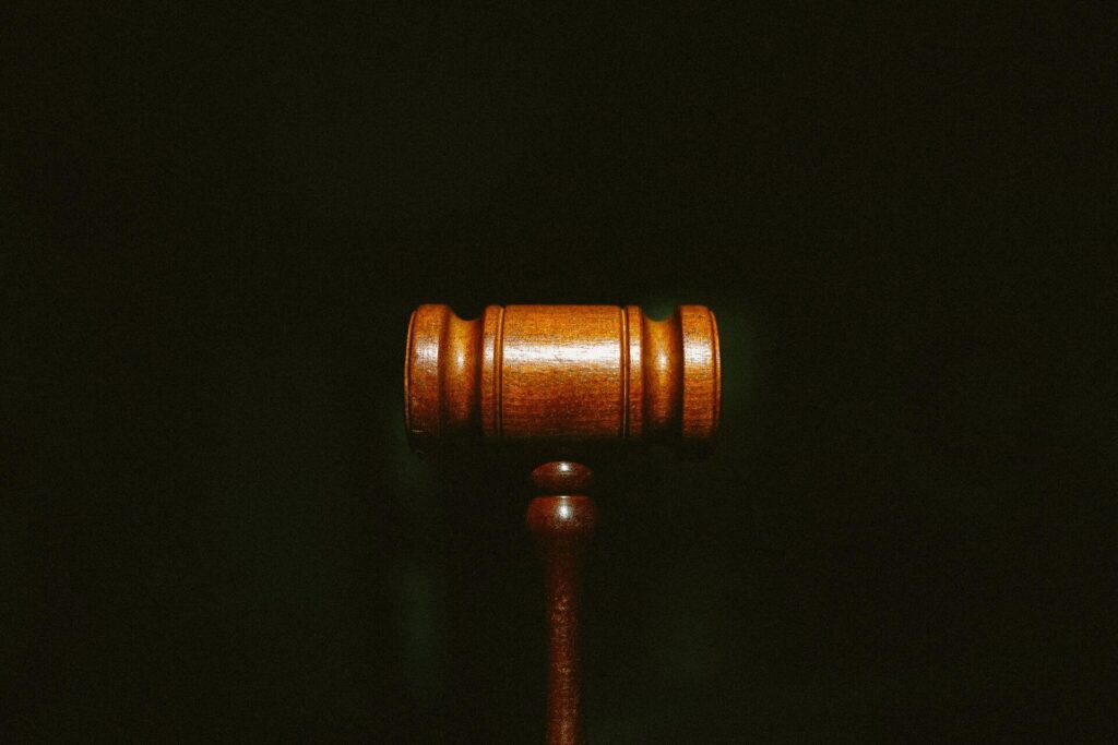 A gavel near a medical malpractice lawyer